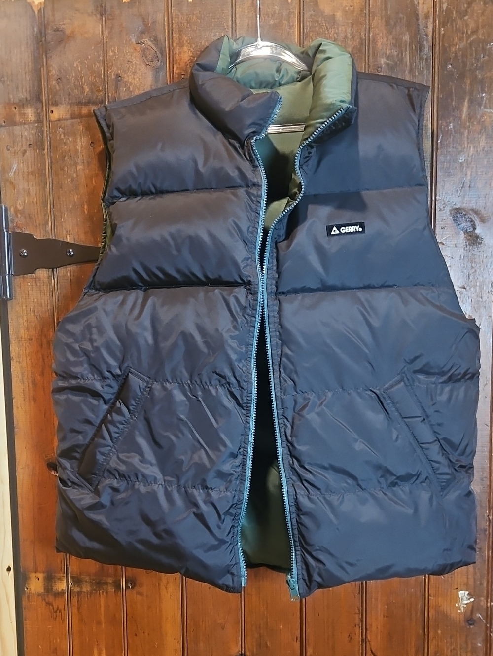 Gerry Weber Reversable Men's Navy Puffer Vest with Olive Lining